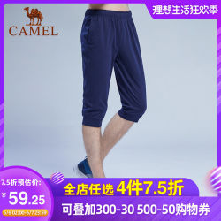 2019新款骆驼运动裤男女款 运动显瘦七分裤直筒修身外穿短裤春夏