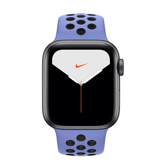 Apple 苹果 Watch Nike Series 5 智能手表 (44 mm、深空灰色铝金属表壳、心动蓝配黑色Nike 运动表带、GPS + 蜂窝网络)