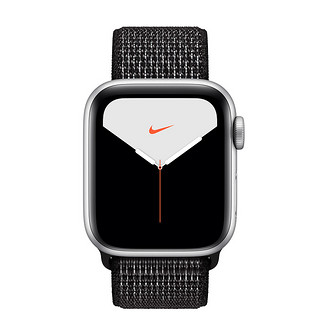 Apple 苹果 Watch Nike Series 5 智能手表 (44 mm、银色铝金属表壳、黑色Nike 回环式运动表带、GPS + 蜂窝网络)