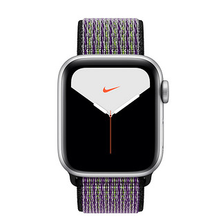 Apple 苹果 Watch Nike Series 5 智能手表 (44 mm、银色铝金属表壳、沙丘色配荧光黄色Nike 回环式运动表带、GPS + 蜂窝网络)