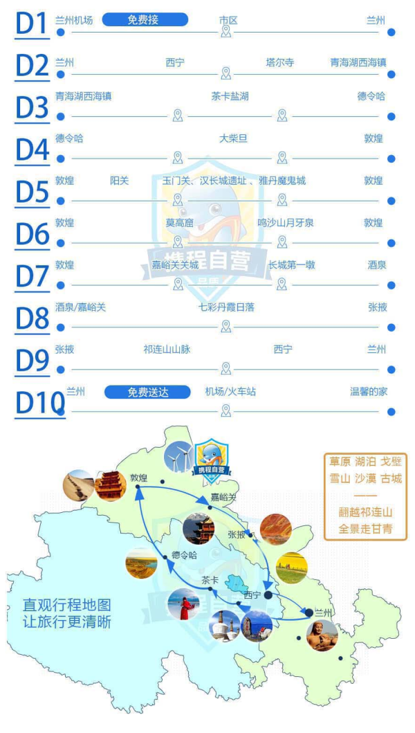 甘青大环线纯玩!全国60城-西宁+青海湖+德令哈+敦煌+嘉峪关+张掖+兰州10天9晚跟团游
