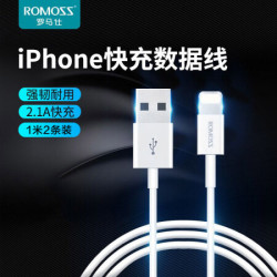 罗马仕CB12 Lightning快充线 苹果数据线 手机充电器线 白色 1米2条装 *5件