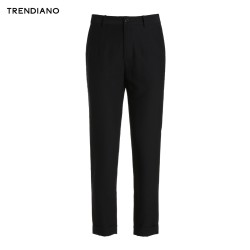 TRENDIANO男装夏装潮流字母印花拼色直筒休闲九分裤子3JC2062960