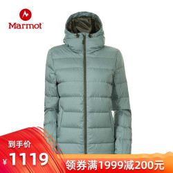 MARMOT/土拨鼠女款秋冬户外轻量加厚防风保暖连帽羽绒服