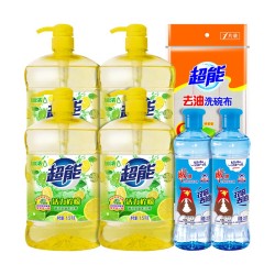 超能 洗洁精套装 1.5kg*4+220g*2+洗碗块