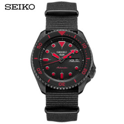 SEIKO 精工 2019新款 5号系列 SRPD83K1 黑红蛟龙 男士机械腕表