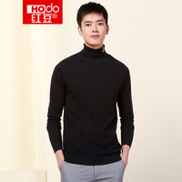 红豆 Hodo 男装 羊毛衫男多彩系列简约商务纯羊毛高领羊毛衫 S1黑色 175/92A