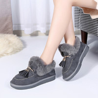 卡帝乐鳄鱼 CARTELO 雪地靴女时尚休闲加绒棉鞋韩版套脚保暖潮流 KDLJDXF6002 灰色 37