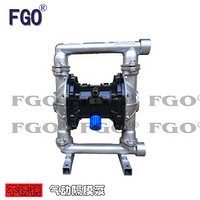 FGO气动隔膜泵QBY-25 QBK-25铸铁铝合金不锈钢工程塑料污水隔膜泵 铸铁衬PO+特氟龙DN25 1寸