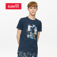 班尼路（Baleno）T恤男 2019年春夏新品 热带雨林印花短袖上衣T恤 88902264 02B S