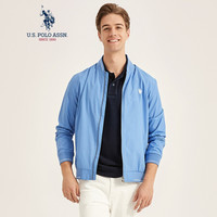 美国马球协会 U.S. POLO ASSN.夹克男新款纯色美式休闲时尚潮流外套男多色外装5191111001 蓝色 S