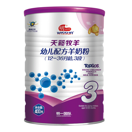 wissun 明一 天籁牧羊系列 幼儿奶粉 国产版 3段 400g