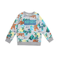 KENZO KIDS 高田贤三 奢侈品童装 男童灰色棉质老虎印花卫衣 KN15588 25 8A/8岁/128cm