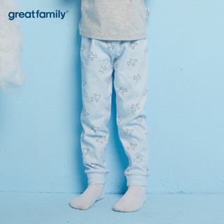 歌瑞家（greatfamily）男女童纯棉居家长裤2019年秋宝宝睡裤内穿秋衣长裤 蓝100