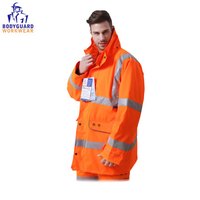 博迪嘉 GN110VK 高端防风防雨外套 特氟龙系列 透气反光警示 工作服 荧光橘红色 XL码1件 可定制 货期45天