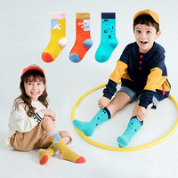 馨颂儿童袜子三双装潮款男女中大童中筒袜套装 M(5-8岁)