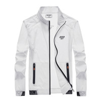 吉普 JEEP 防晒衣男2019春夏季超轻薄款夹克男女外套运动皮肤衣服户外透气风衣潮FL-5201 白色 L
