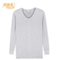 宜而爽(YOUR SUN)男士保暖内衣套装纯棉秋衣秋裤女全棉毛衫情侣保暖内衣套装男 麻灰A M/165