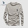 U.S.POLO ASSN. 羊毛衫男 2019秋季新品商务休闲圆领套头纯色带刺绣修身毛衣打底上衣  6194115108 云驼色 54