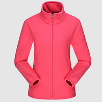 富铤(FORTEI)棉衣男棉服2019秋冬新款抓绒衣男情侣款摇粒绒开衫保暖外套 W901 桃红(女款) 3XL