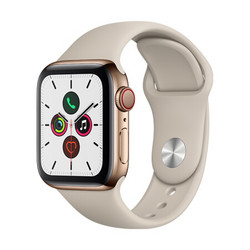 Apple Watch Series 5智能手表（GPS+蜂窝网络款 40毫米金色不锈钢表壳 岩石色运动型表带 )