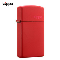 ZIPPO 之宝 打火机 纤巧红哑漆商标 哑漆1633ZL 打火机zippo 防风火机