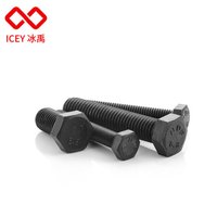 冰禹 AA204920 8.8级高强度外六角螺栓 黑色高强六角螺丝螺栓 M10*100 20个/包