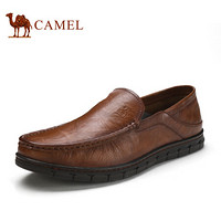 骆驼（CAMEL） 柔软牛皮商务轻便休闲皮鞋男 A912211470 卡其 40