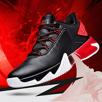 乔丹 篮球鞋男鞋高帮实战革面球鞋耐磨缓震运动鞋 XM3590109 黑色/极光红 44.5