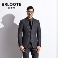 Brloote/巴鲁特男士套装西服商务花纱休闲西装便西上装春秋外套 灰色 185/104A