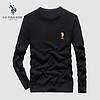 U.S.POLO ASSN. 羊毛衫 2019秋季新品毛衣商务休闲男式圆领套头衫线衣男纯色百搭上衣 6194115110 黑色 48