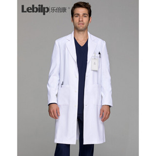 乐倍康（Lebilp）白大褂加厚防护服医生服实验服护士服工作服工装 男款长袖 XL