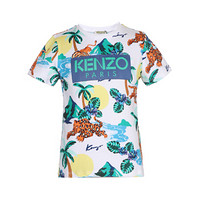 KENZO KIDS 高田贤三 奢侈品童装 男童白色棉质老虎印花短袖T恤 KN10598 01 8A/8岁/128cm