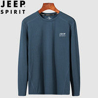 吉普 JEEP 夏季短袖跑步服2019新品上衣篮球训练健身服宽松吸汗透气速干衣SJP8905 灰色 2XL/180