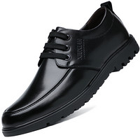 波图蕾斯(Poitulas)皮鞋男士时尚英伦商务休闲鞋舒适系带正装皮鞋男鞋子 9881 黑色 41
