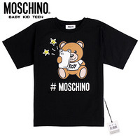 莫斯奇诺 MOSCHINO 奢侈品童装男女款棉质短袖T恤圆领半袖上衣潮HMM029 LBA10 60100 6A/6岁/116cm