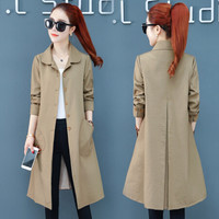 BANDALY 2019秋季新品女装风衣女中长款外套韩版宽松罩衣外衣气质百搭女士 GZZsm1963 卡其 M