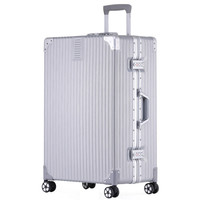 博兿(BOYI)行李箱28英寸铝框拉杆箱男女静音万向轮大容量托运密码旅行箱子 BY19606-K辉煌银