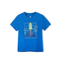 骆驼 CAMEL 童装儿童男童T恤圆领短袖打底衫上衣 A9S52A820 鲜蓝 120