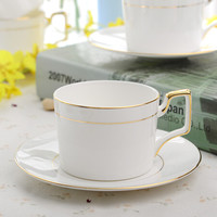 友来福 咖啡杯套装欧式骨瓷园林杯碟花茶杯子带勺英式下午茶咖啡具套装