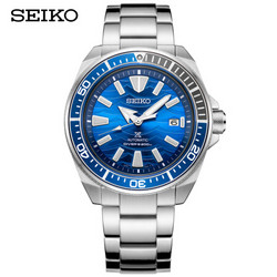 精工（SEIKO）男表 PROSPEX系列日本原装进口可乐圈蓝盘钢带大白鲨特别版夜光200米防水潜水机械手表SRPD23J1