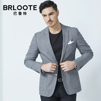 Brloote/巴鲁特 西服男时尚商务花纱休闲便西男士休闲修身单西装外套2019春装新品 花灰 165/88A