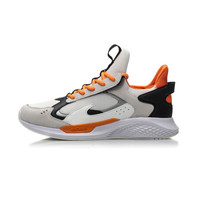 李宁 LI-NING 男子潮流休闲鞋AGLP149-1 标准白/标准黑/冰橙色-1