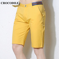 鳄鱼恤（CROCODILE）短裤 男士2019夏季新款时尚商务休闲修身短裤 D309-1788 黄色 28码