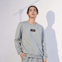 QIAODAN 乔丹 男装长袖T恤男针织圆领男士套头衫休闲卫衣男 XWD3391330A 钛银灰花纱 5XL/200