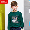 南极人Nanjiren 儿童卫衣男童圆领套头秋装中大男童卫衣时尚外套休闲打底衫卡通版绿色130