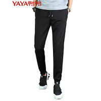 鸭鸭（YAYA）卫裤男2019新款新款时尚系带束脚舒适透气运动裤W8305 黑色 L
