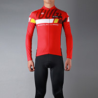 迈森兰 MYSENLAN 男子骑行服夏季长袖骑行服套装男自行车山地车公路车春秋衣服骑行装备 彪悍 红 XXL
