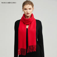 玛丽亚.古琦(玛丽亚古琦 MARJA KURKI)男女通用 欧美风秋冬保暖 经典纯色进口羊毛围巾围脖 平川放歌 1V542015 红色