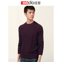 红豆 Hodo 男装 羊毛衫男简约商务系列时尚绞花圆领套头羊毛衫 R4红色 190/104A